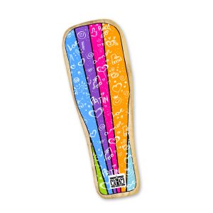 spinner tablita para patin oro escrito multicolor